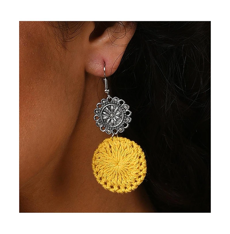 Sohi Women's Crochet Drop Earrings