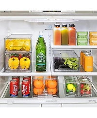 Sorbus 3 Piece (2 Small & 1 Medium) Clear Stackable Pull-Out Drawers - Organization and Storage Containers for Kitchen, Pantry, Bathroom and More