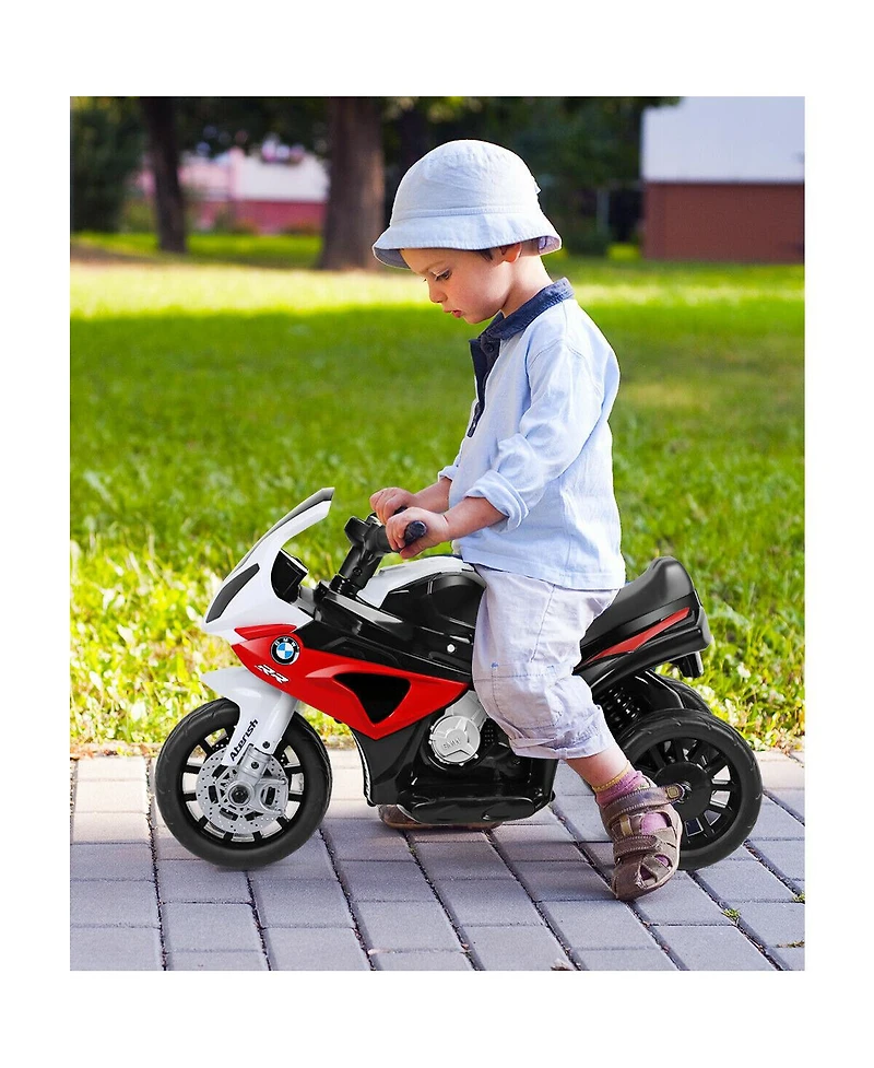 Gymax Kids Ride On Motorcycle Bmw Licensed 6V Electric 3 Wheels Bicycle w/ Music&Light Red