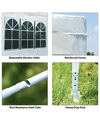 Sugift 10 x 10 Feet Outdoor Side Walls Canopy Tent with 4 Removable Sidewalls