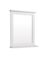 Wall-Mounted Multipurpose Vanity Mirror with Shelf-White