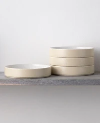Noritake Colortex Stone Stax Ivory Deep Plates, Set of 4