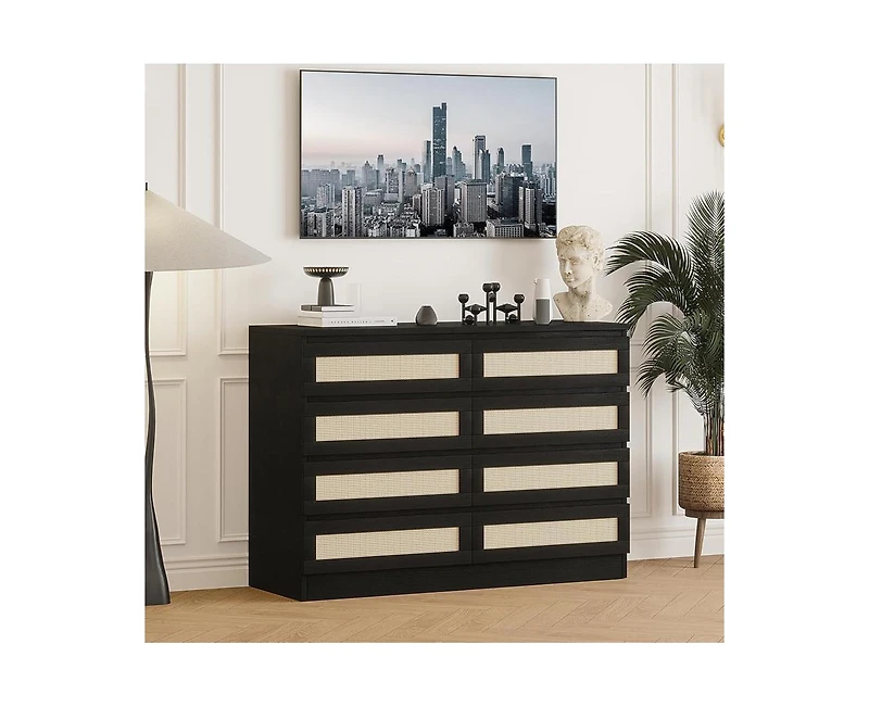 gaomon Dresser for Bedroom with 4 Drawer Dresser, Chest of Drawer with Metal Handle, Sturdy Frame Modern Bedroom Furniture, Wood Dressers with Drawers