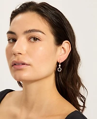 Adornia Gold Cubic Zirconia White Clover Earrings