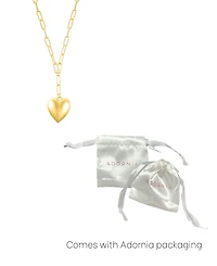 Adornia Gold Adjustable Oversized Puffy Heart Paper Clip Chain Necklace