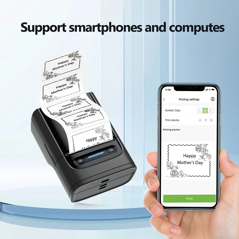 Label Maker Machine with Tape, PM220 Bluethooth Printer, 2 Inch Portable Thermal Printer for Small Business, Address, Logo, Clothing, Sticker Pr