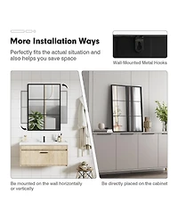 Sugift 3-Layered Decorative Wall Mirror with Metal Frame for Dining Living Room