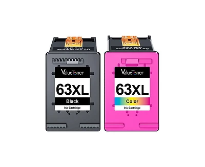 Valuetoner Remanufactured Ink Cartridge Replacement for Hp 63 Xl 63XL for Envy 4512 Officejet 3830 4655 5252 Deskjet 2132 3630 (Black, Color, 2-Pack)