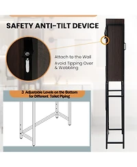 4-Tier Multifunctional Toilet Sorage Cabinet with Adjustable Shelf and Sliding Barn Door