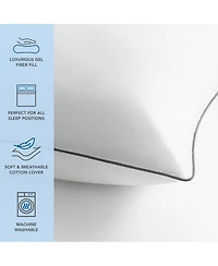 Host & Home Hypoallergenic Pillows (2 Pack) - White with Silver Piping, Cotton with Poly Fill