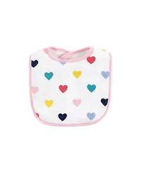Hudson Baby Girls Cotton Terry Bib and Burp Cloth Set