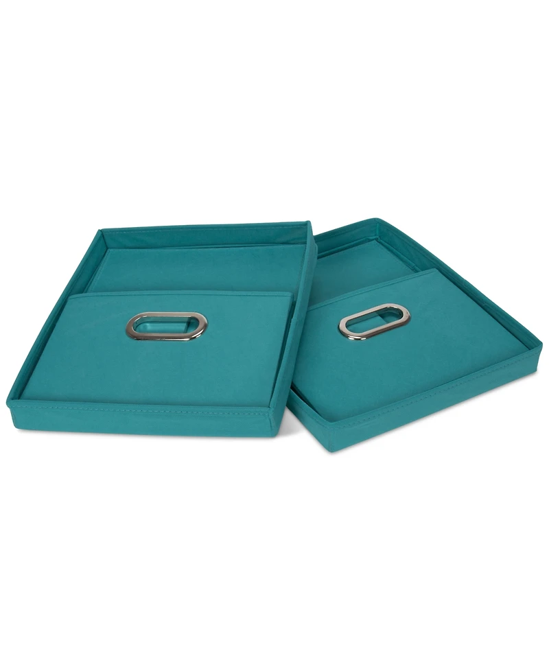 Household Essentials Storage Bins with Lids and Chromed Grommet Handles