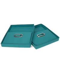 Household Essentials Storage Bins with Lids and Chromed Grommet Handles