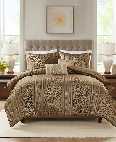 Madison Park Bella Jacquard 6-Pc. Comforter Set, Full/Queen