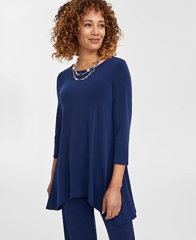 Jm Collection Women's 3/4-Sleeve Knit Top, Regular & Petites, Exclusively at Macy's