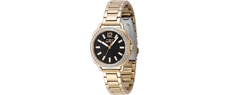 Invicta Women's 47328 Wildflower Quartz 3 Hand Black Dial Watch