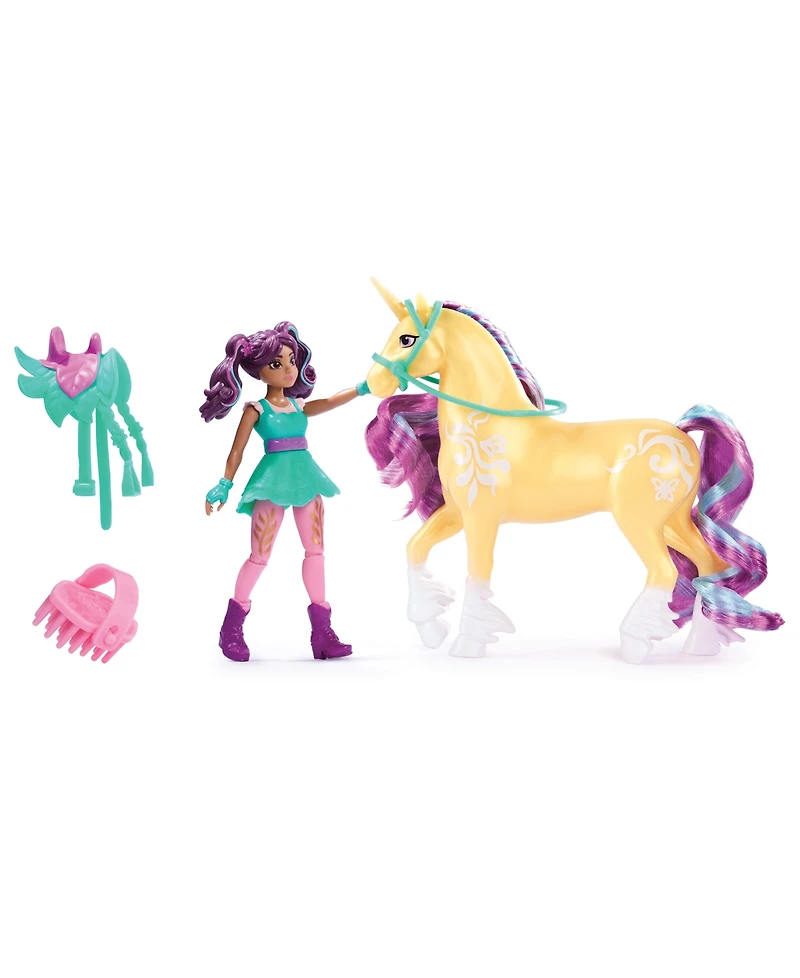 Unicorn Academy Ava Leaf Set with 2 Riding Accessories Toys