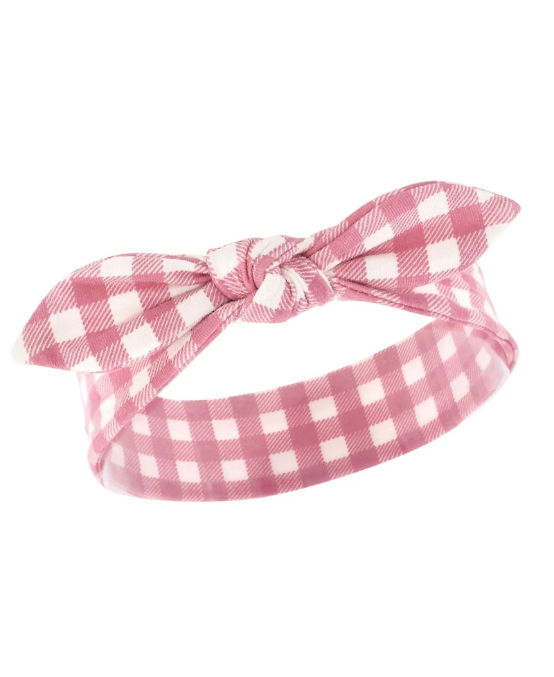 Hudson Baby Girls 5Pk Bibs and Headbands Set