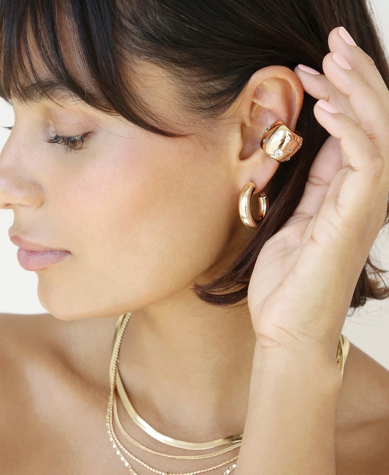 Ettika Scattered Crystal Chunky Cuff Earrings