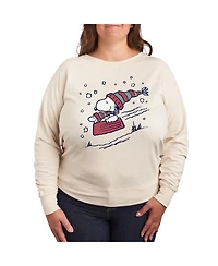 Hybrid Apparel Plus Peanuts Sledding Graphic Pullover T-shirt