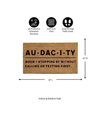 Evergreen 16 x 28 Inches Audacity Door Mat | Non-Slip Rubber Backing | Dirt catching Natural Coir | Indoor and Outdoor Home Decor