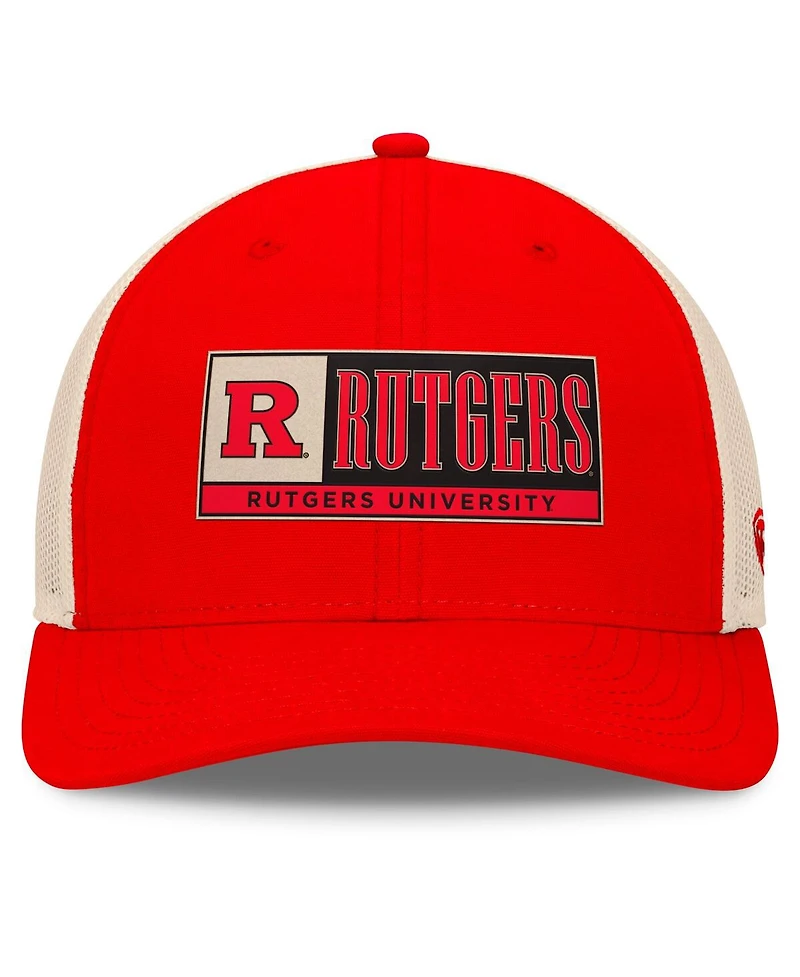 Top of the World Men's Scarlet/Natural Rutgers Scarlet Knights Bennett Trucker Adjustable Hat