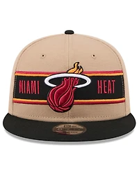 New Era Big Boys and Girls Tan/Black Miami Heat 2024 Nba Draft 9FIFTY Snapback Hat