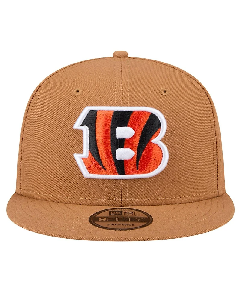 New Era Men's Tan Cincinnati Bengals Color Pack 9FIFTY Snapback Hat with Side Patch