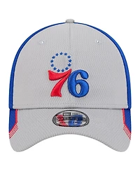 New Era Men's Gray/Royal Philadelphia 76ers Active Trim 39THIRTY Flex Hat