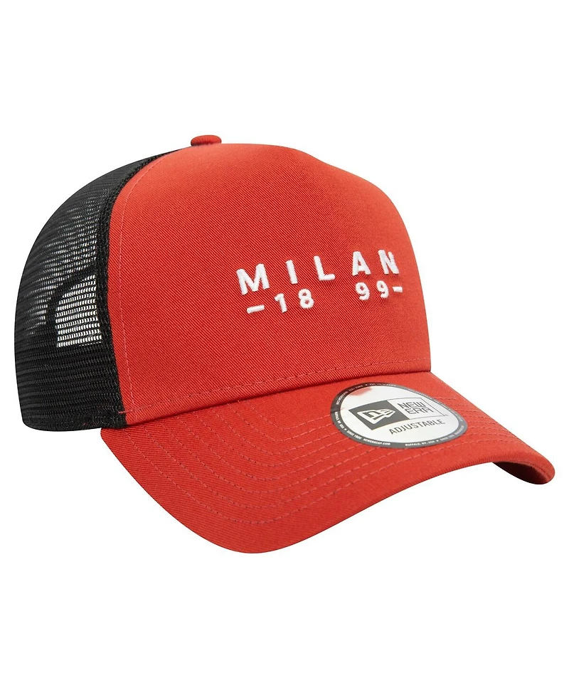 New Era Men's Brown Ac Milan 9FORTY A-Frame Trucker Adjustable Hat