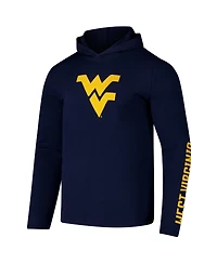 Colosseum Men's Navy West Virginia Mountaineers Logo Lockup Active Blend Long Sleeve T-Shirt Hoodie