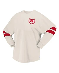 Spirit Jersey Women's Cream Nebraska Huskers Oversized T-Shirt