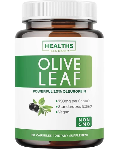 Olive Leaf Extract Capsules, Cardiovascular and Immune Health, Health's Harmony, 120ct