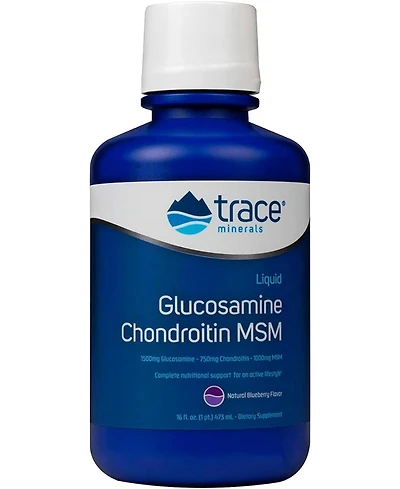 Trace Minerals Liquid Glucosamine Chondroitin Msm | Complete Dietary Supplement for Active Lifestyle | Supports Joints, Cartilage and Mobility | Natur