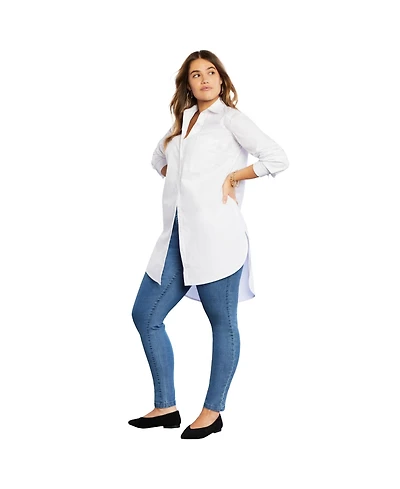 June + Vie Women's Plus Poplin La Max Tunic