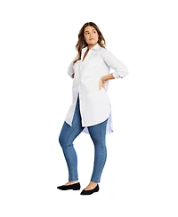 June + Vie Women's Plus Poplin La Max Tunic