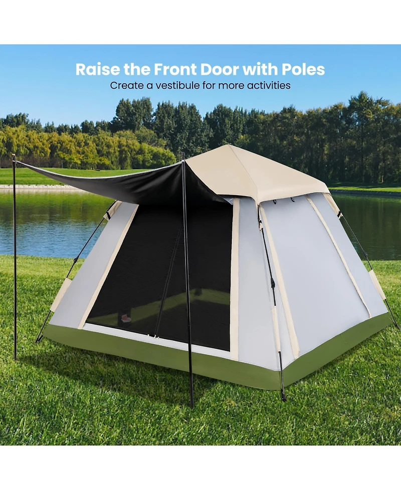 Sugift 2-4 Person Instant Pop-up Camping Tent with Removable Rainfly