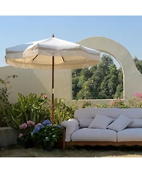 LAGarden 6 Ft Fringe Umbrella Replacement Canopy Top Cover Outdoor Patio Yard