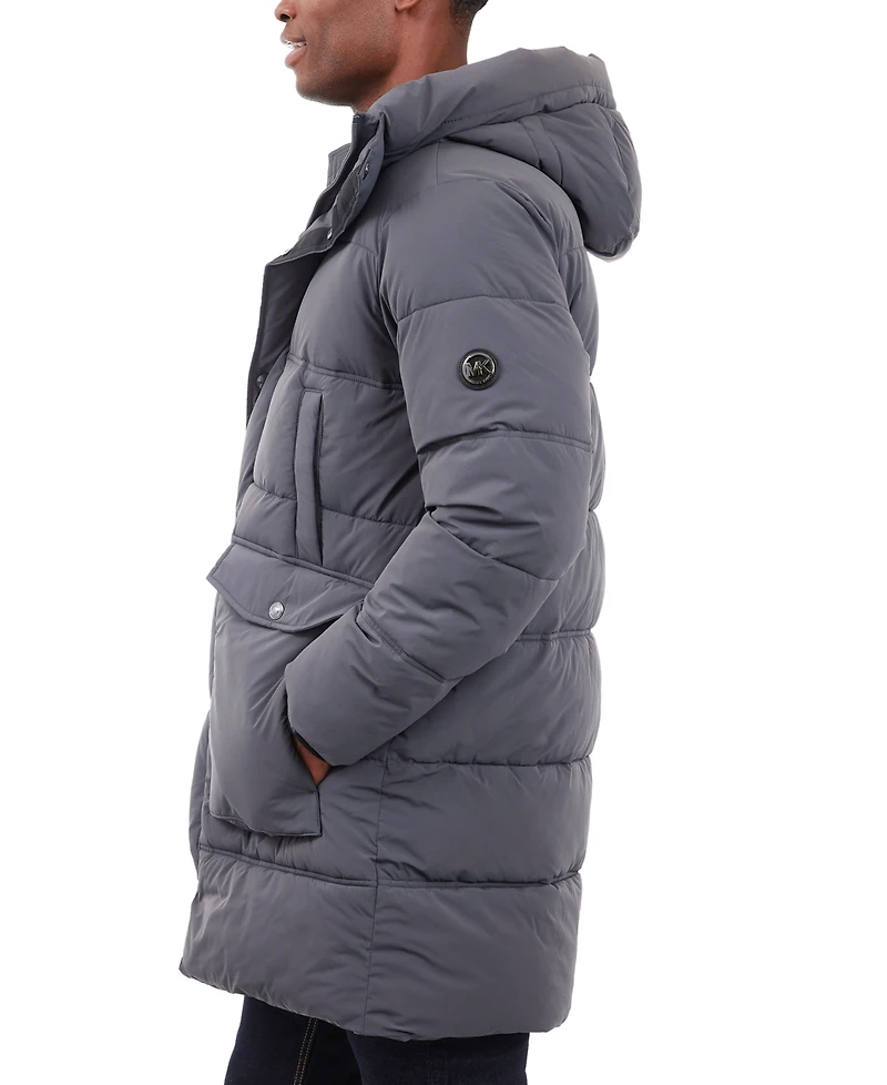 Michael Kors Men's Heavyweight Hooded Long Puffer Coat