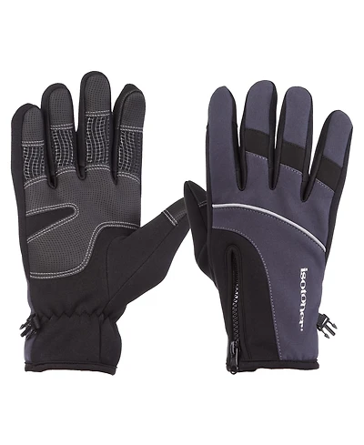 Isotoner Signature Men's Water Repellent Neoprene Sport Gloves with Zipper