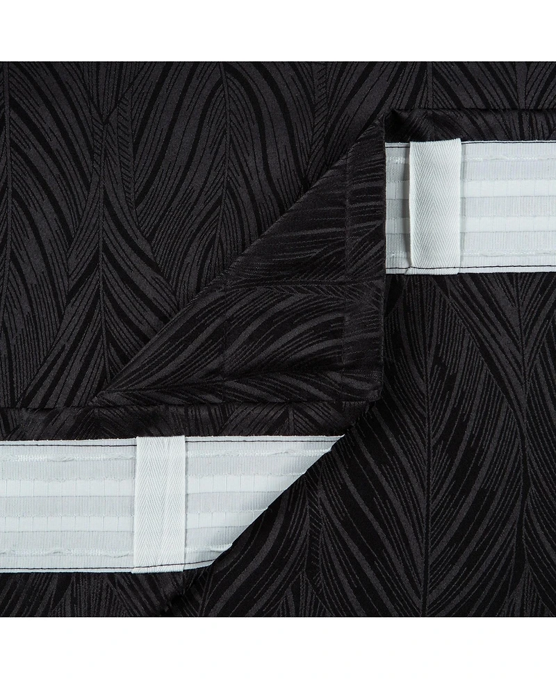 Chanasya Premium 2-Panel Embossed Leaf Textured Curtains - Back Tab, Ring Tab for Windows Living Room Bedroom