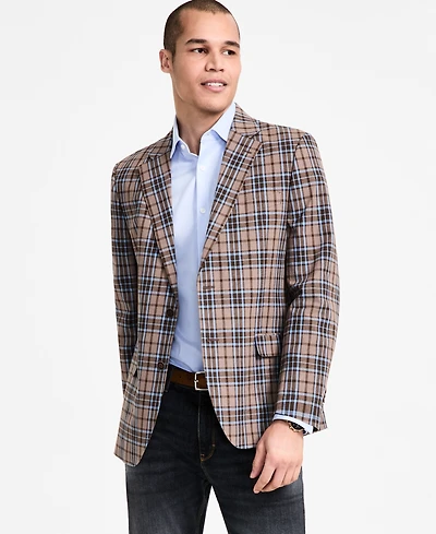 Nautica Men's Cotton & Linen Printed Modern-Fit Sport Coat