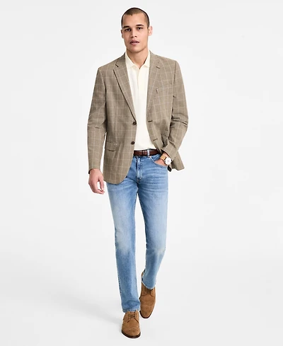 Nautica Men's Cotton & Linen Printed Modern-Fit Sport Coat