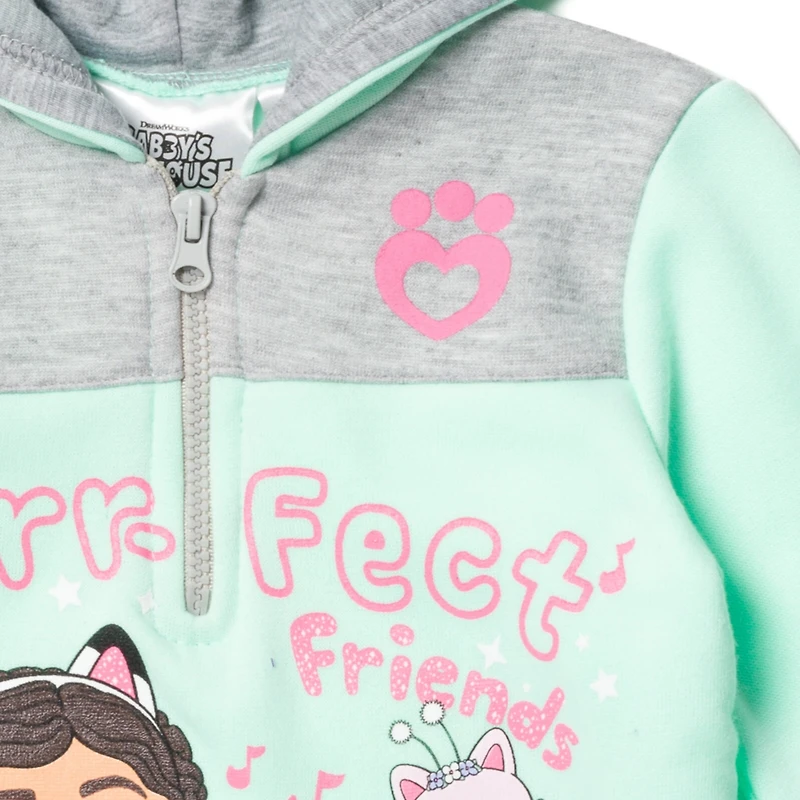 Gabby's Dollhouse Toddler Girls Dreamworks Gabbys Kitty Fairy Cakey Cat Gabby Fleece Half Zip Hoodie