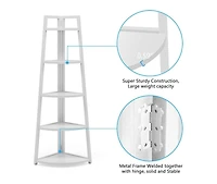 Tribesigns 5 Tier Corner Bookshelf and Bookcase, 70 inch Tall Corner Shelves Standing Shelving Unit Indoor Plant Stand for Living Room, Kitchen, Home