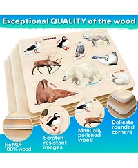 Quokka 6SET Montessori Wooden Toddler Puzzles Ages 2-4 in a Bag