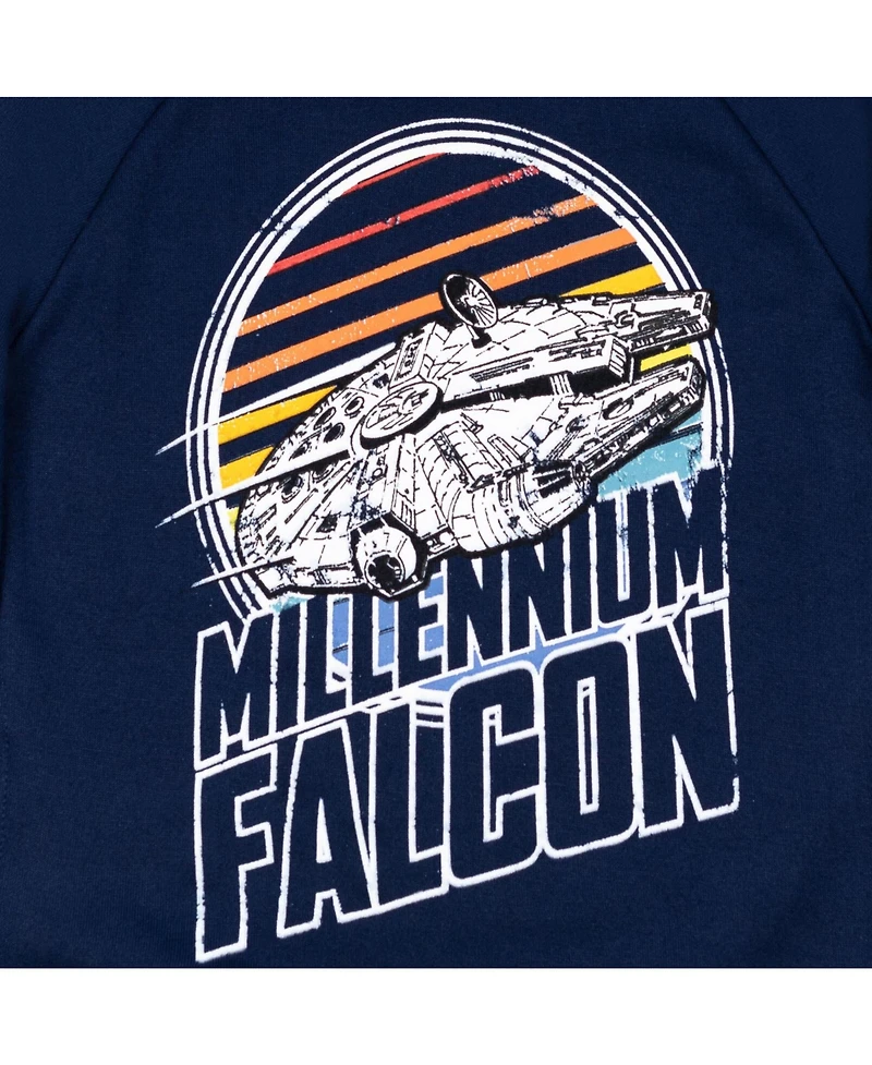 Star Wars Boys The Mandalorian Darth Vader X-Wing Millennium Falcon Fleece Pullover Hoodie to