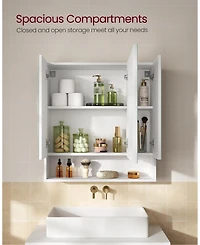 Slickblue Wide Bathroom Mirror with Integrated Storage for Organized and Elegant Spaces