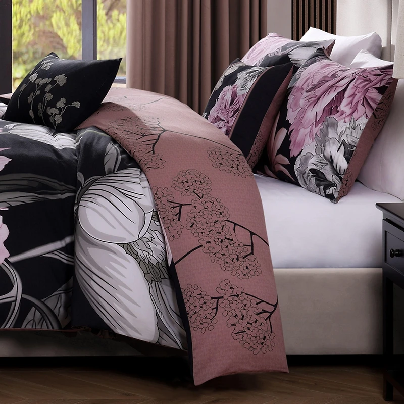 Bebejan Midnight Meadow Bedding 100% Cotton 5 Piece King Size Reversible Comforter Set