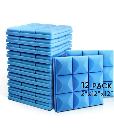 Fstop Labs 12"x12"x2” Mini Mushroom Acoustic Foam Panels, Soundproof Padding - 12 Pack